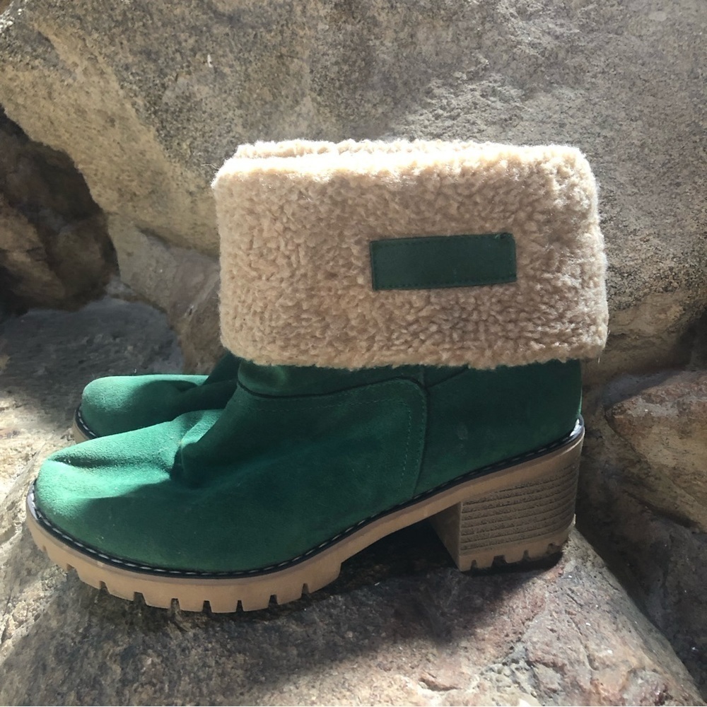 Women /Winter Warm Snow Boots/Ankle Boot Casual/Mid Calf Boots /Color Green /40 - Picture 3 of 15